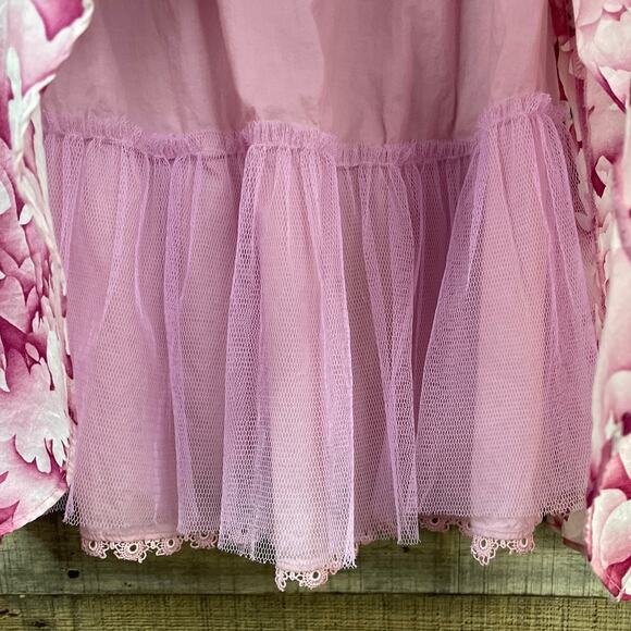 Maeve Savoy Flora Strapless Dress Full Tulle Skirt Pink Floral Size 2 - Picture 4 of 10